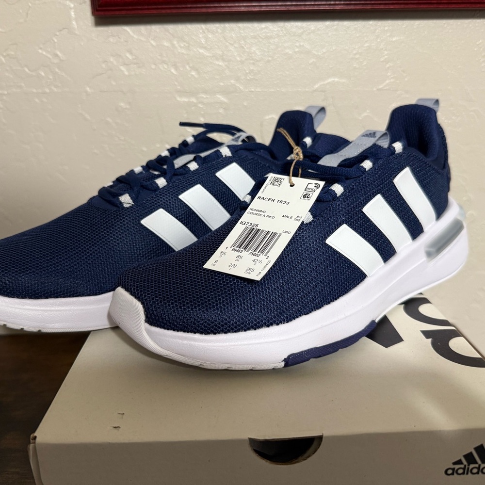 adidas Men's Navy and White Sneakers